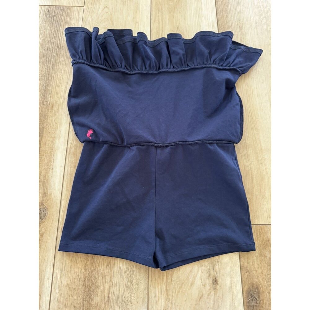 Polo Ralph Lauren Navy Ruffle Skort Pink Pony Preppy Tennis Skirt Girl L 12-14 - Picture 4 of 12